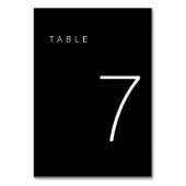Moderne minimalistische zwarte en witte tabel numm kaart (Voorkant)