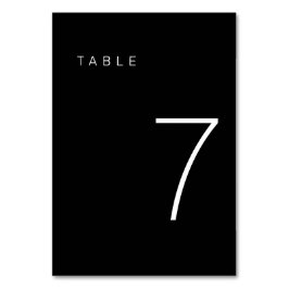 Moderne minimalistische zwarte en witte tabel numm kaart