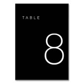 Moderne minimalistische zwarte en witte tabel numm kaart (Voorkant)