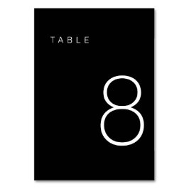 Moderne minimalistische zwarte en witte tabel numm kaart