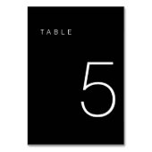 Moderne minimalistische zwarte en witte tabel numm kaart (Voorkant)