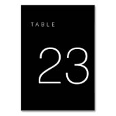 Moderne minimalistische zwarte en witte tabel numm kaart (Voorkant)
