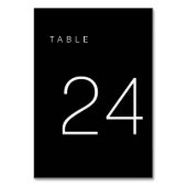 Moderne minimalistische zwarte en witte tabel numm kaart (Voorkant)