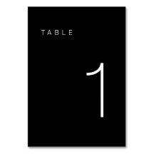 Moderne minimalistische zwarte en witte tabel numm