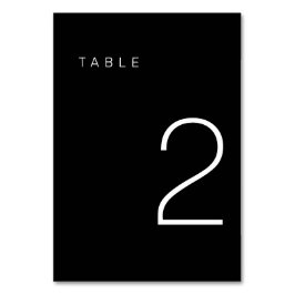 Moderne minimalistische zwarte en witte tabel numm kaart