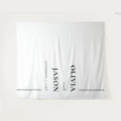 Moderne Minimalistische Zwarte en Witte Trouw Acht Wandkleed (Voorkant (horizontaal))