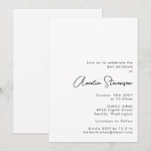 Moderne minimalistische zwarte en witte vlek Mitzv Kaart (Voorkant / Achterkant)