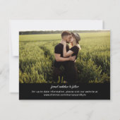 Moderne minimalistische zwarte foto Save the Date (Achterkant)