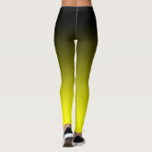Moderne Minimalistische Zwarte Gele Gradiënt Leggings (Achterkant)