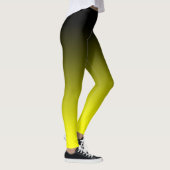 Moderne Minimalistische Zwarte Gele Gradiënt Leggings (Rechts)