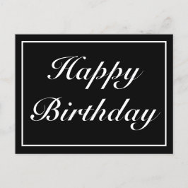 Moderne minimalistische zwarte gelukkige verjaarda aankondigingskaart