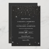 Moderne minimalistische zwarte glitter Confetti br Kaart (Voorkant / Achterkant)