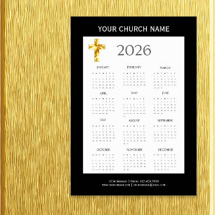 Moderne Minimalistische Zwarte Gouden 2026 Agenda