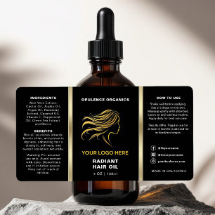 Moderne minimalistische zwarte gouden cosmetische  etiket