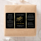 Moderne minimalistische zwarte gouden cosmetische  etiket (Insitu)