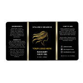 Moderne minimalistische zwarte gouden cosmetische  etiket (Voorkant)