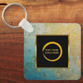 Moderne minimalistische zwarte gouden eenvoudige v sleutelhanger (Voorkant)