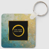 Moderne minimalistische zwarte gouden eenvoudige v sleutelhanger (Achterkant)