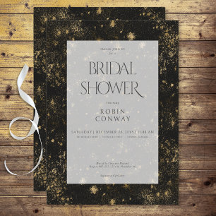 Moderne Minimalistische Zwarte & Gouden Glitter Br Kaart