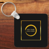 Moderne, minimalistische zwarte gouden gouden simp sleutelhanger (Voorkant)