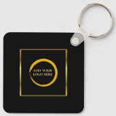 Moderne, minimalistische zwarte gouden gouden simp sleutelhanger (Achterkant)