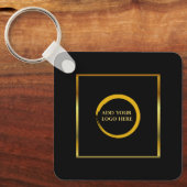 Moderne, minimalistische zwarte gouden gouden simp sleutelhanger (Voorkant)