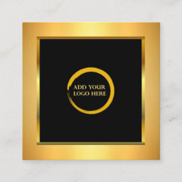 Moderne, minimalistische zwarte gouden gouden simp vierkante visitekaartje