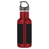 Moderne Minimalistische Zwarte & Gouden Monogram Waterfles (Achterkant)