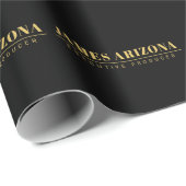 Moderne Minimalistische Zwarte Gouden Professionel Cadeaupapier (Rol Hoek)