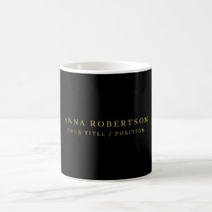 Moderne Minimalistische Zwarte Gouden Professionel Koffiemok