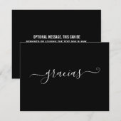 Moderne minimalistische zwarte gracias Kaart (Voorkant / Achterkant)