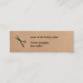 Moderne, minimalistische zwarte haarlijst met kraf mini visitekaartje (Voorkant)