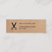 Moderne, minimalistische zwarte haarlijst met kraf mini visitekaartje (Voorkant)