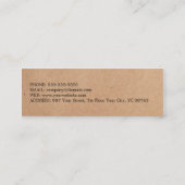 Moderne, minimalistische zwarte haarlijst met kraf mini visitekaartje (Achterkant)