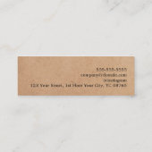 Moderne, minimalistische zwarte haarlijst met kraf mini visitekaartje (Achterkant)