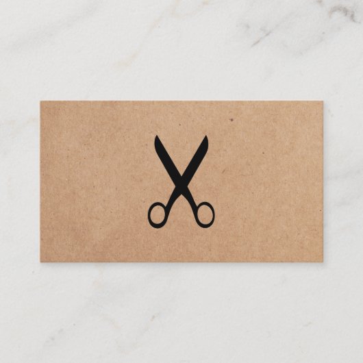 Moderne, minimalistische zwarte haarlijst met kraf visitekaartje (Voorkant)