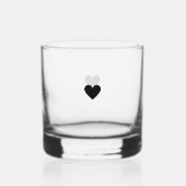 Moderne Minimalistische Zwarte Hart Eenvoudige Cus Whisky Glas (Achterkant)