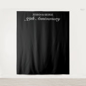 Moderne minimalistische zwarte huwelijksverjaardag wandkleed (Voorkant)