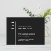 Moderne, minimalistische zwarte Initialen bruiloft Kaart (Staand voorkant)