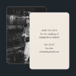 Moderne, minimalistische zwarte ivoor-bruiloft fot save the date<br><div class="desc">Moderne,  minimalistische zwarte ivoren bruiloft Foto slaat de datum op</div>
