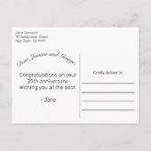 Moderne minimalistische zwarte Jubileum groet Aankondigingskaart (Achterkant)