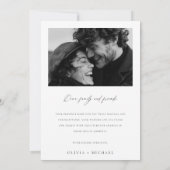 Moderne minimalistische zwarte kalligrafie foto br bedankkaart (Achterkant)