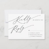 Moderne minimalistische zwarte kalligrafie Script  RSVP Kaartje (Voorkant)