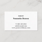 Moderne, minimalistische zwarte-kartonnen Makeup-a Visitekaartje (Achterkant)
