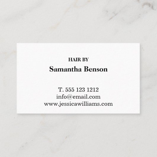 Moderne, minimalistische zwarte-kartonnen Makeup-a Visitekaartje (Achterkant)