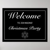 Moderne, minimalistische zwarte kerstwelkomstteken poster (Voorkant)