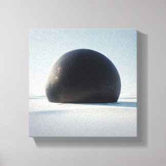 Moderne Minimalistische Zwarte Koepel Kunst - Abst Canvas Afdruk