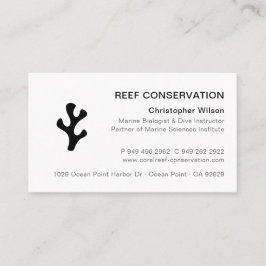 Moderne minimalistische zwarte koraalrif duiken visitekaartje