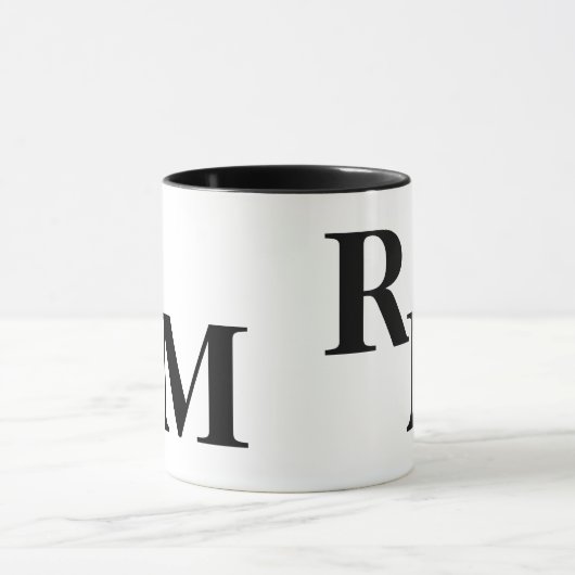 Moderne minimalistische zwarte-Letter-Mok Mok (Midden)