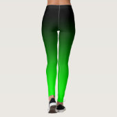 Moderne Minimalistische Zwarte Limegroene Gradiënt Leggings (Achterkant)